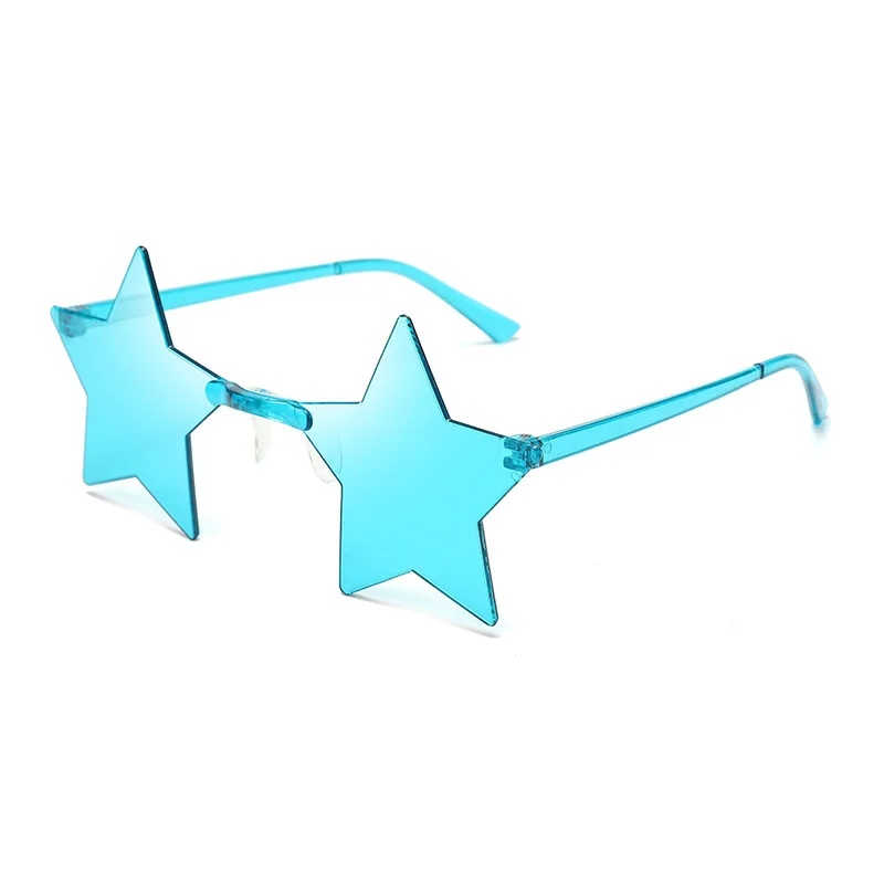 Mode Dunne Stervormige Zonnebril Vrouwen Randloze Bril Persoonlijkheid Brillen Cool Disco Ster Bril Voor Mannen Unisex Brillen Brillen: Gradiënt Grijs