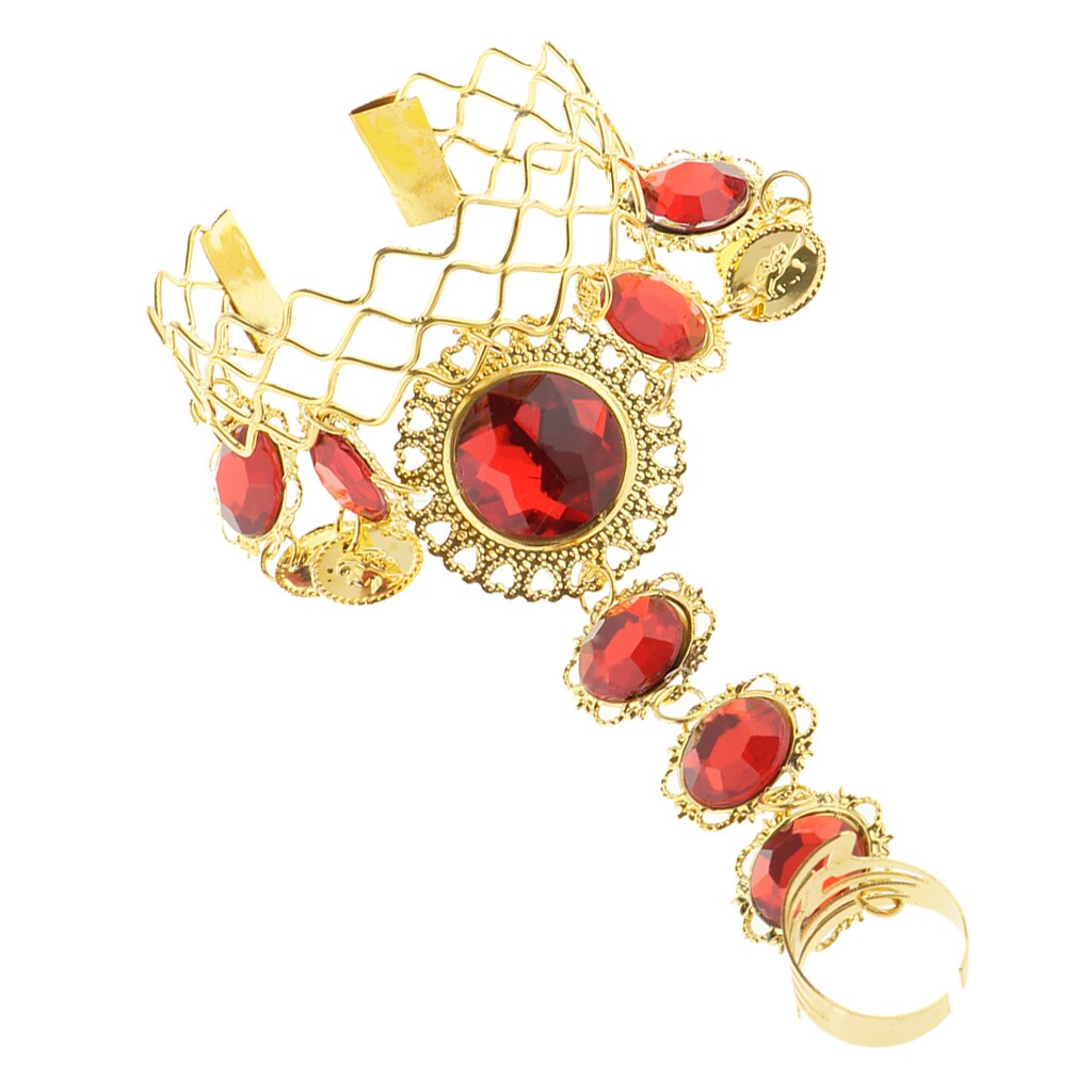 Buikdans Armbanden Met Vinger Crystal Bangles Kostuum Sieraden Mode-sieraden Gold