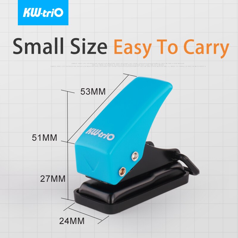 KW-triO Mini Single Hole Punch Plastic Notebook Hole Puncher Portable Planner Circular Punch Scrapbook Perforating Cutter Pliers