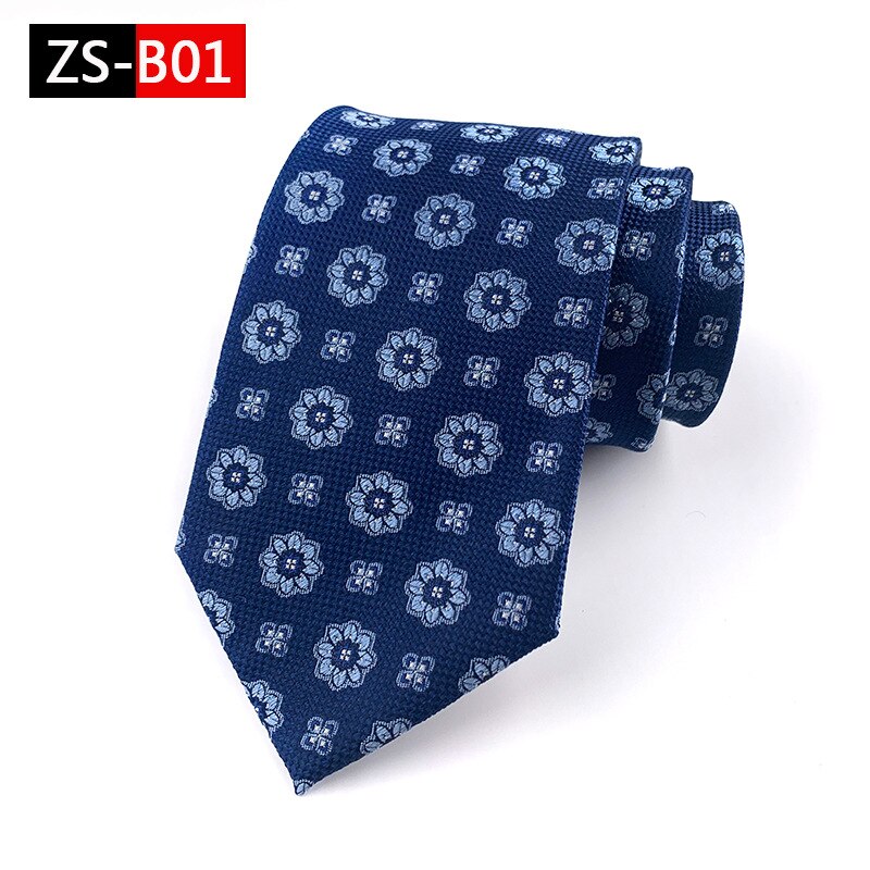 100% Silk Men's Ties 9cm Business Blue Leisure Wedding Groom Neckwear Necktie Formal Gravata Father's Day: ZS-A01
