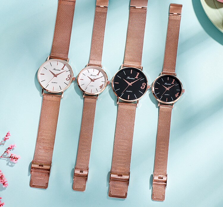 Luxe paar horloge waterdicht quartz horloge dameshorloge valentijnsdag bruiloft roos doos reloj mujer montre femme