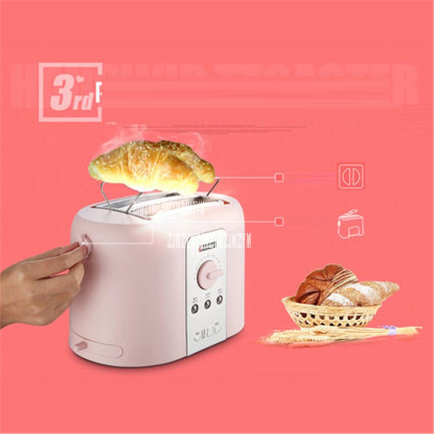 HT-50 Home Use 2 Silces Bread Automatic Toaster Maker Machine Breakfast 730W with grill 5-speed heating to send dust cover
