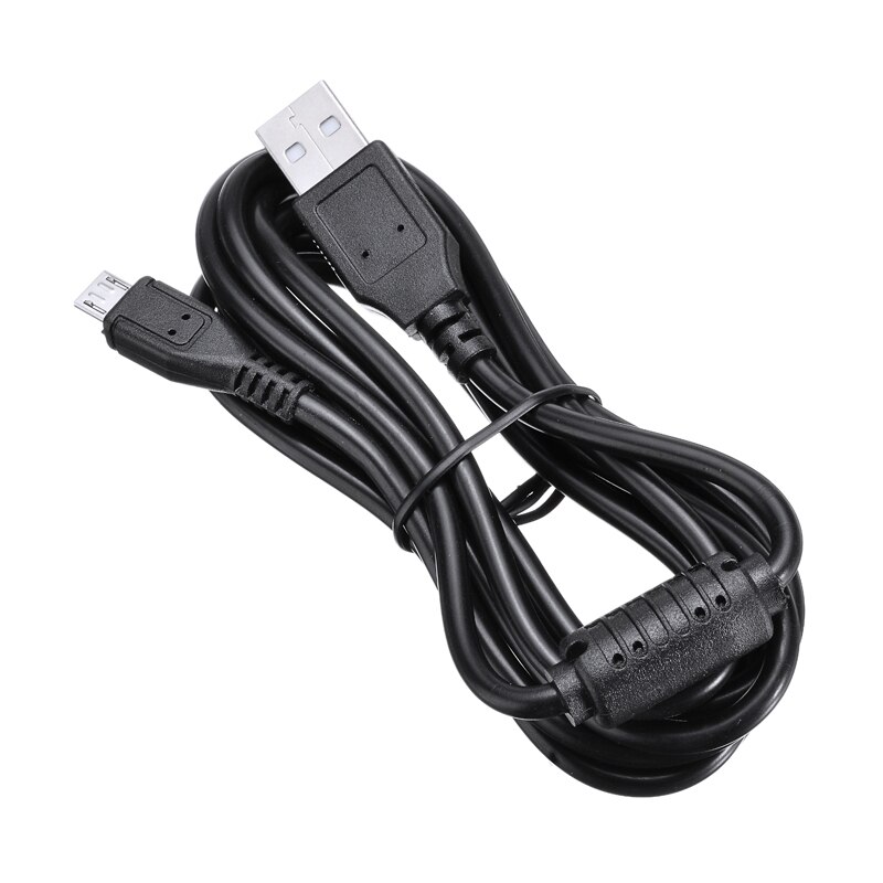 1PC 2m Zwart Vernikkeld Usb-oplaadkabel Cord Draad Voor PS4 DualShock 4 P-laystation 4 controllers