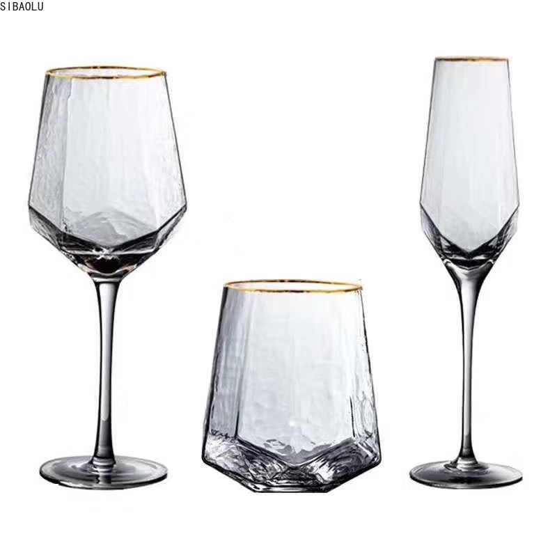 Glas vinglas hjemme hamret bæger rødvinsglas diamant champagne glas vinglas