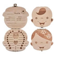 Wooden Baby Deciduous Teeth Storage Box Umbilical Cord Collection Box Wooden Keepsakes Save Solid Wood Storage Box