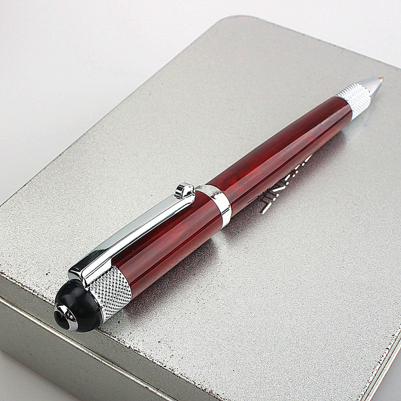 Bolígrafo giratorio de Metal de , bolígrafos de tinta negra de 0,7 MM, Caneta de negocios, escritura suave para suministros escolares de oficina: YELLOW