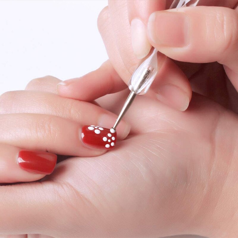 Juego de Herramientas de manicura para hacer puntos, accesorios para manicura, con 2 extremos, para estampado, pintura, 5 uds.