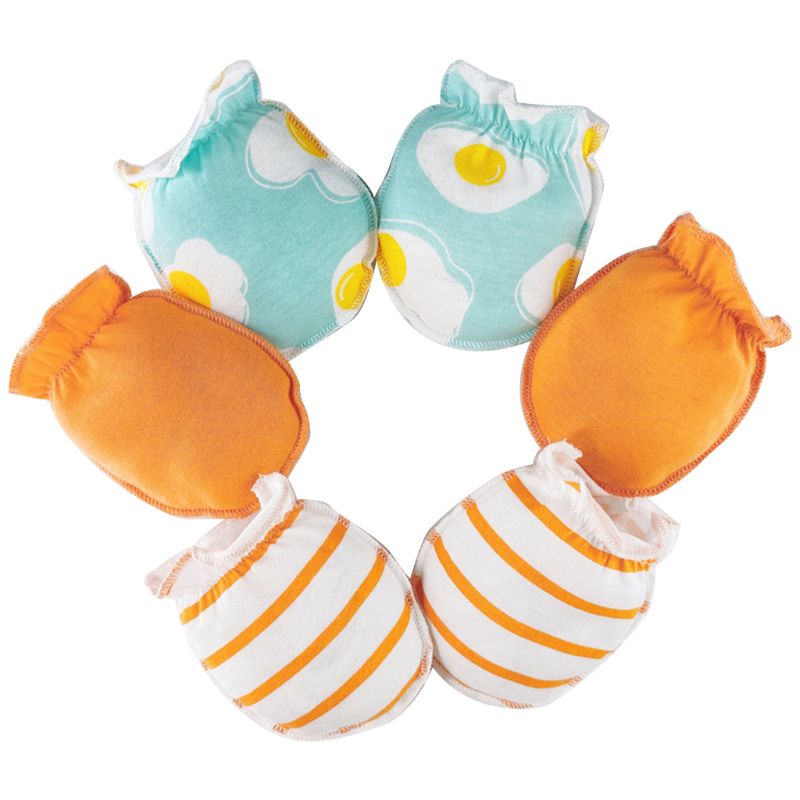 3 accoppiamenti Del Bambino Anti Graffi Morbido Puro Guanti di Cotone Neonato Paramani Mittens A2UB: D