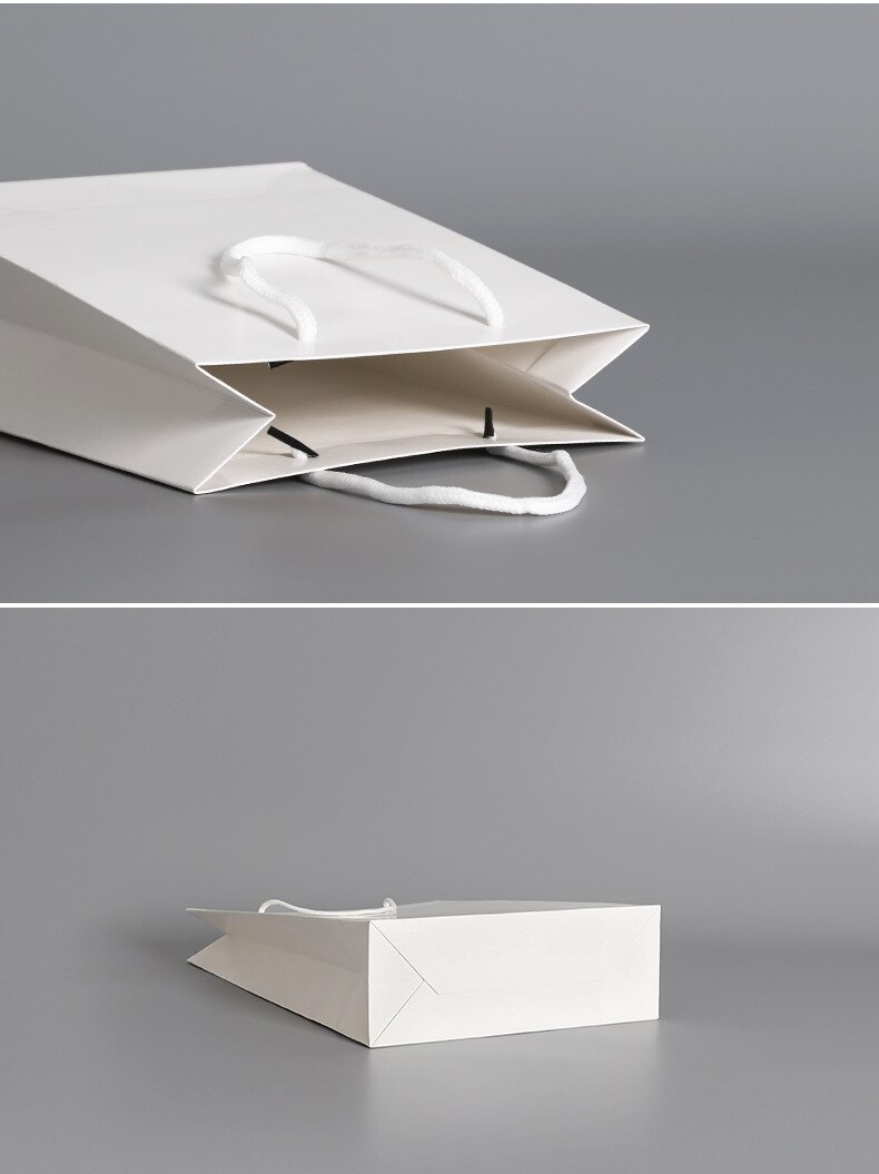 20 stks/partij Wit Zwart Eenvoudige Papier Bag Kraft Papier Snoep Doos Met Handvat Bruiloft Verjaardag Party Pakket Zakken