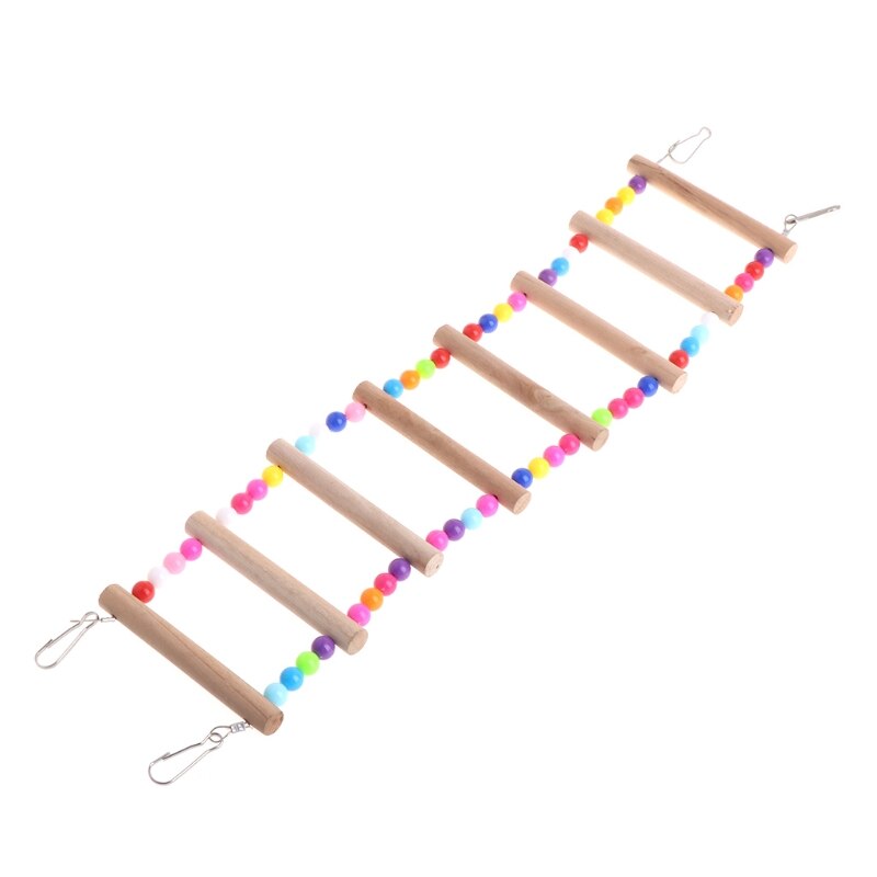 Pássaro brinquedos escadas de madeira balanço scratcher poleiro escalada escadas hamsters gaiola pássaro papagaio escada subir poleiro suporte brinquedos: 8