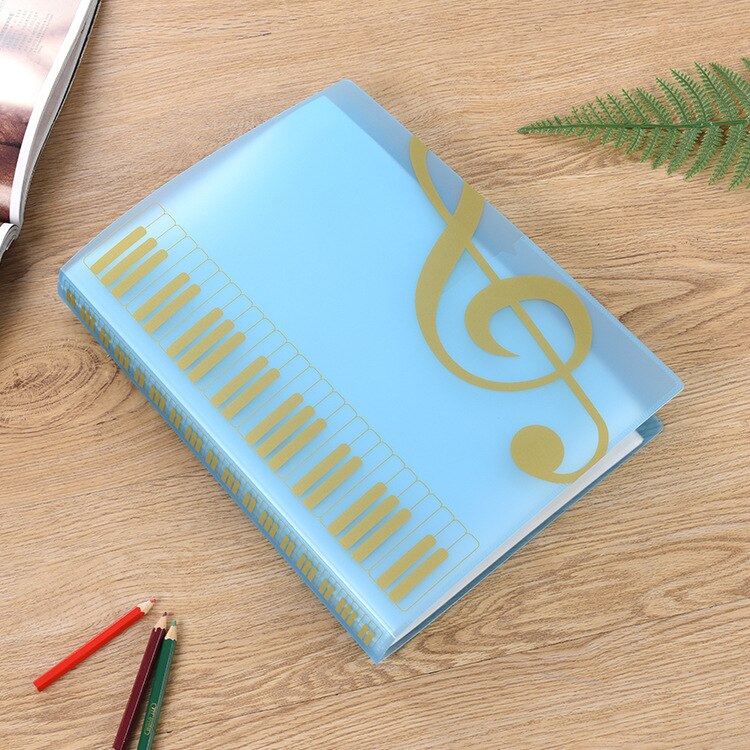 A4 SIZE Music Sheet File Paper Documents Storage Folder Holder Plastic 40 Pockets: BLUE
