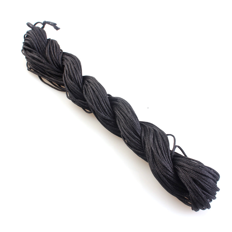Cordón anudado chino de nailon, 23 colores, 1mm, hilo de macramé Shamballa, cordón para cuentas para fabricación de pulseras