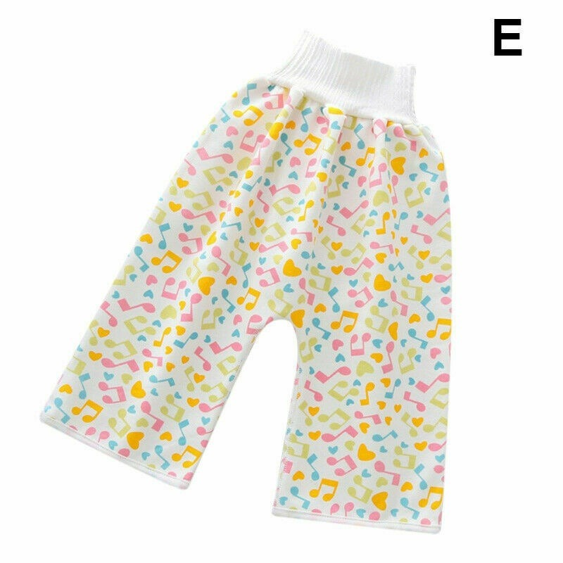 Baby Kids Comfy Cotton Diaper Skirt Shorts Pants 2 In 1 Waterproof and Absorbent: E / M