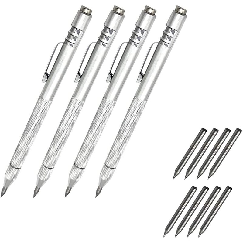 4 Pcs Carbide Kraspen, aluminium Etsen Graveren Pen Met 8 Vervanging Markering Tip Voor Glas/Keramiek/Metalen Plaat: Default Title
