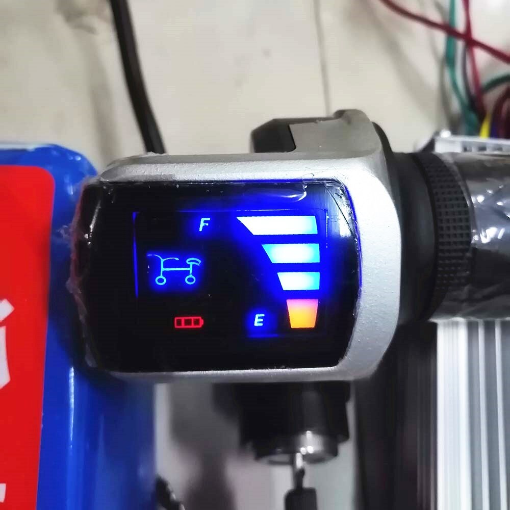 Acelerador de giro para bicicleta eléctrica, acelerador con pantalla LCD de batería y bloqueo de llave para e-bike, 24V, 36V, 48V