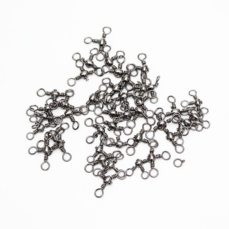iLure 20 Pcs/lot Fishing Rolling Stainless Steel Barrel Triple Swivels Connector Solid Ring Pesca Fishing Tackle Accessories