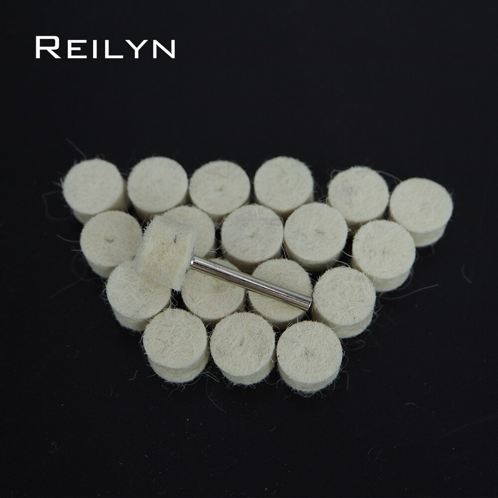 50pcs wool polishing wheel polishing disc 25mm/13mm/9mm buffing round wheel shank 3.2mm for dremel