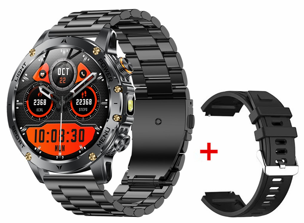 Męnarty Smartwatch na wolnym powietrzu AK87 Latarka Multifunkcyjny naganiacz zwierza zdatność Połączenia Bluetooth Duża Bateria 1000mAh Smartwatch: BIAŁY
