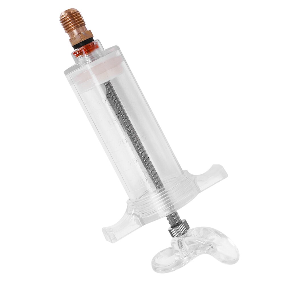 OLOMM -Oil/Dye Injector 30Ml 1 Oz with Low Side Quick Coupler Adapter 1/4 Manual Oiler Oil Injector Adapter