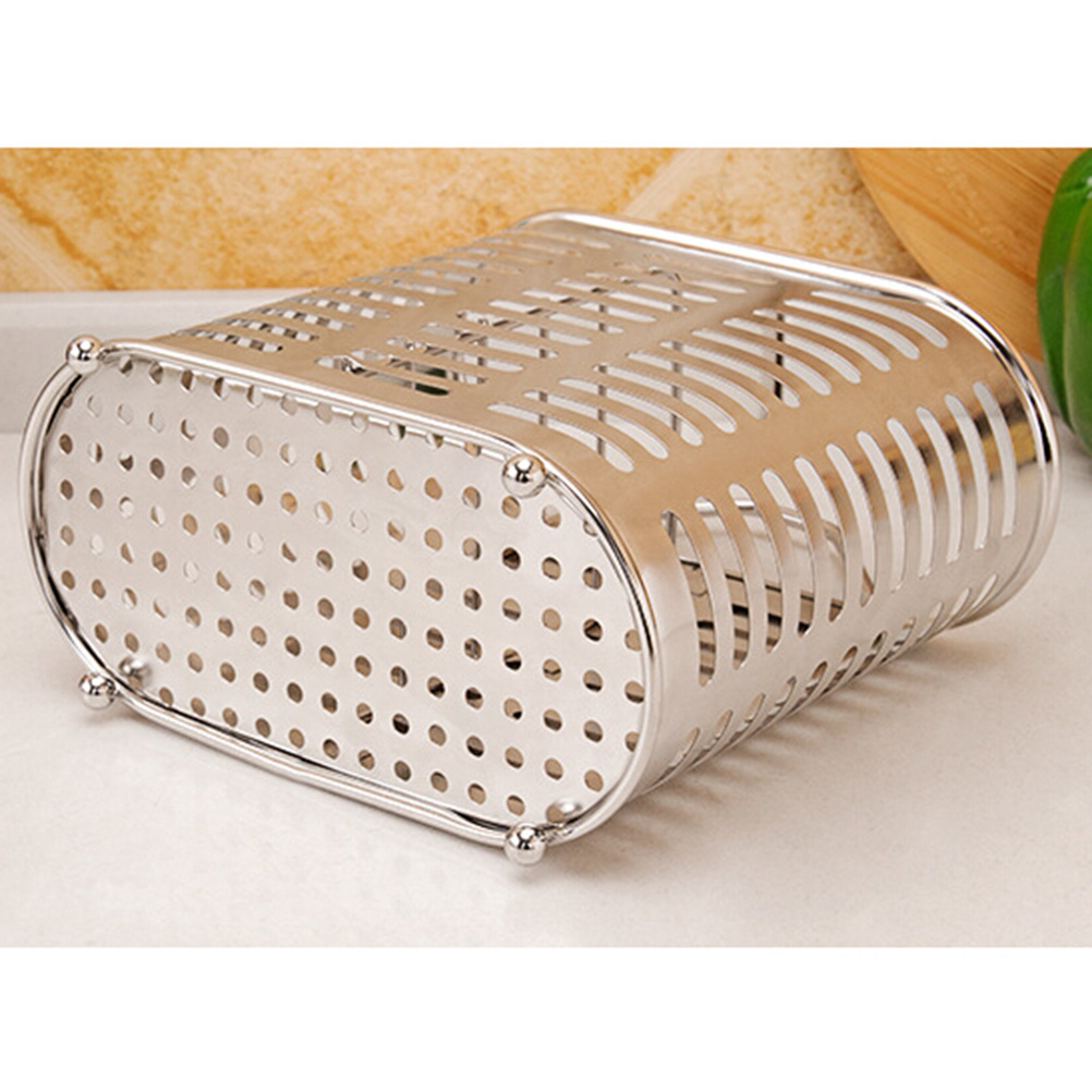 Stainless Steel Chopstick Holder Utensil Organizer Cooking Tool Storage Rack Lightweight Polished Drain Holes Multi
