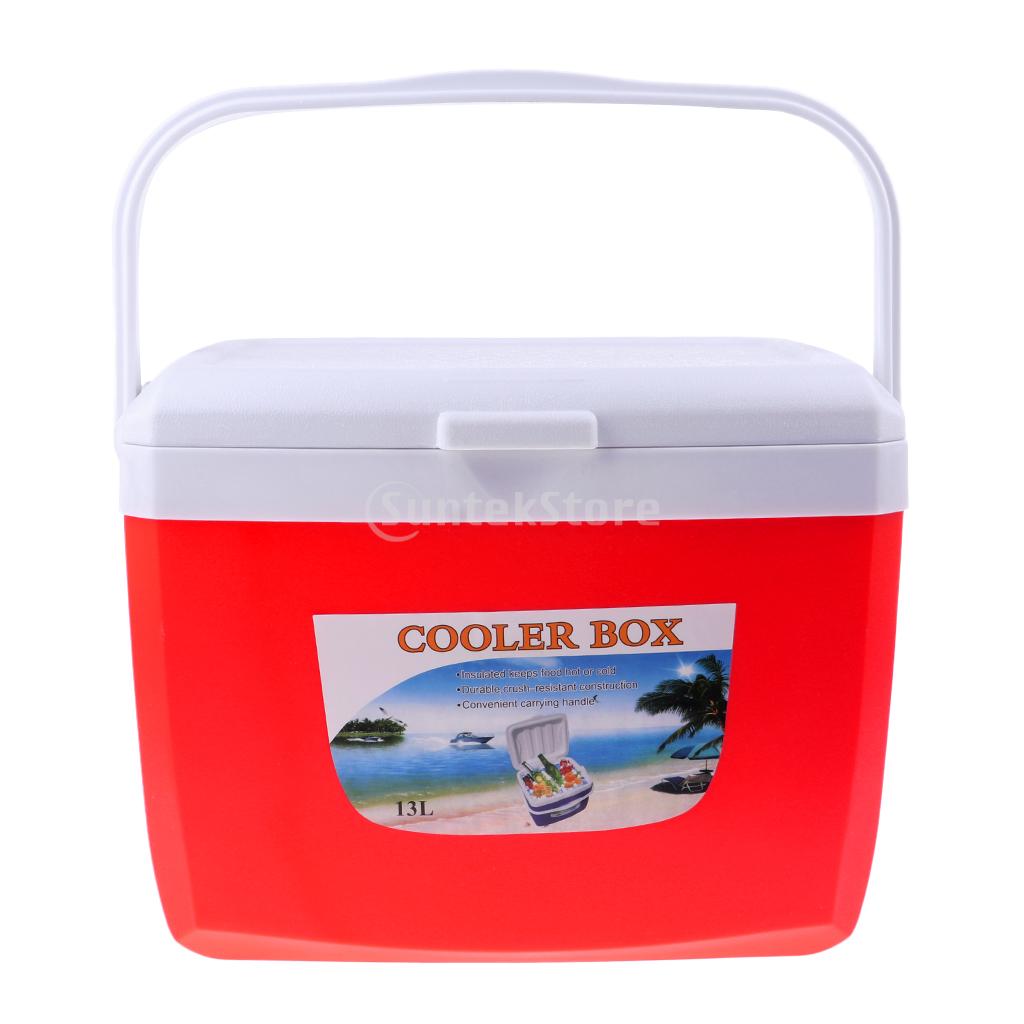 Camping Outdoor Picknick Dranken Voedsel Koelbox Auto Ijs Emmer Met Handvat 5L/13L Oranje/Rood/Blauw: Red 13L