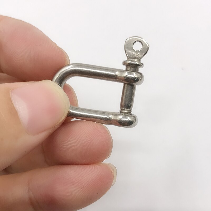 Max load 100kg M4 304 stainless steel D type shackle U type steel buckle chain buckle marine rigging lifting hook buckle