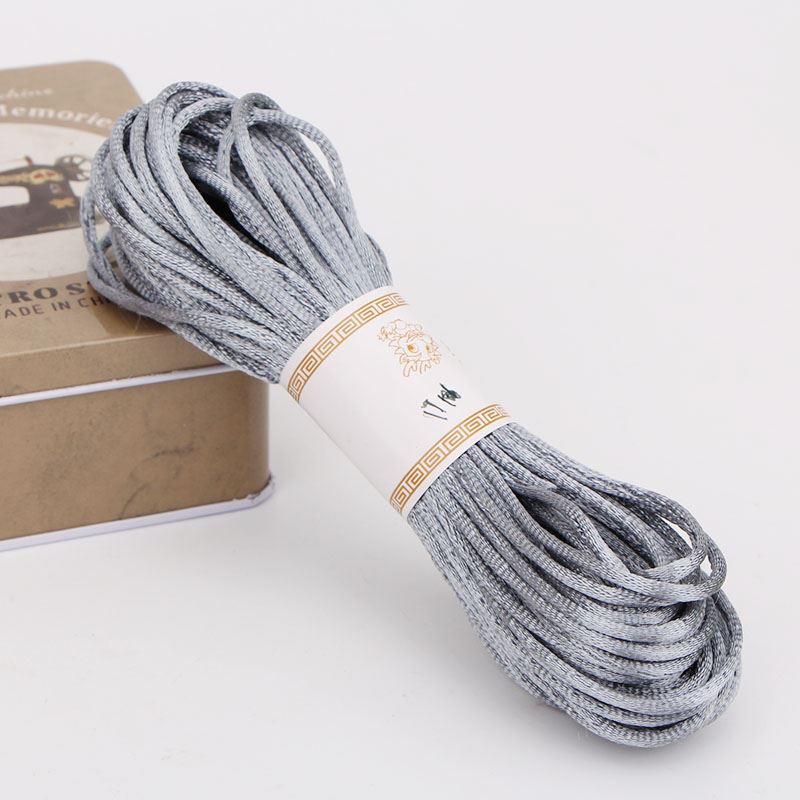 20m färger mjukt satin siden macrame sladdar diy kinesisk knut handgjorda väva rep smycken fynd pärlor dekorativt snöre touw