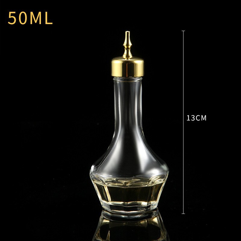 Bitters-botella de vidrio para cóctel, herramientas para barman, 30ml/50ml: Golden cover 50ml