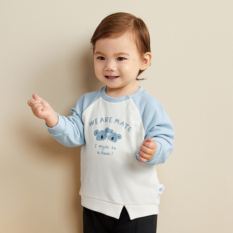 Minibala baby boy sweater efterårstoppe baby langærmet t-shirt baby sweater: Blå / 18m