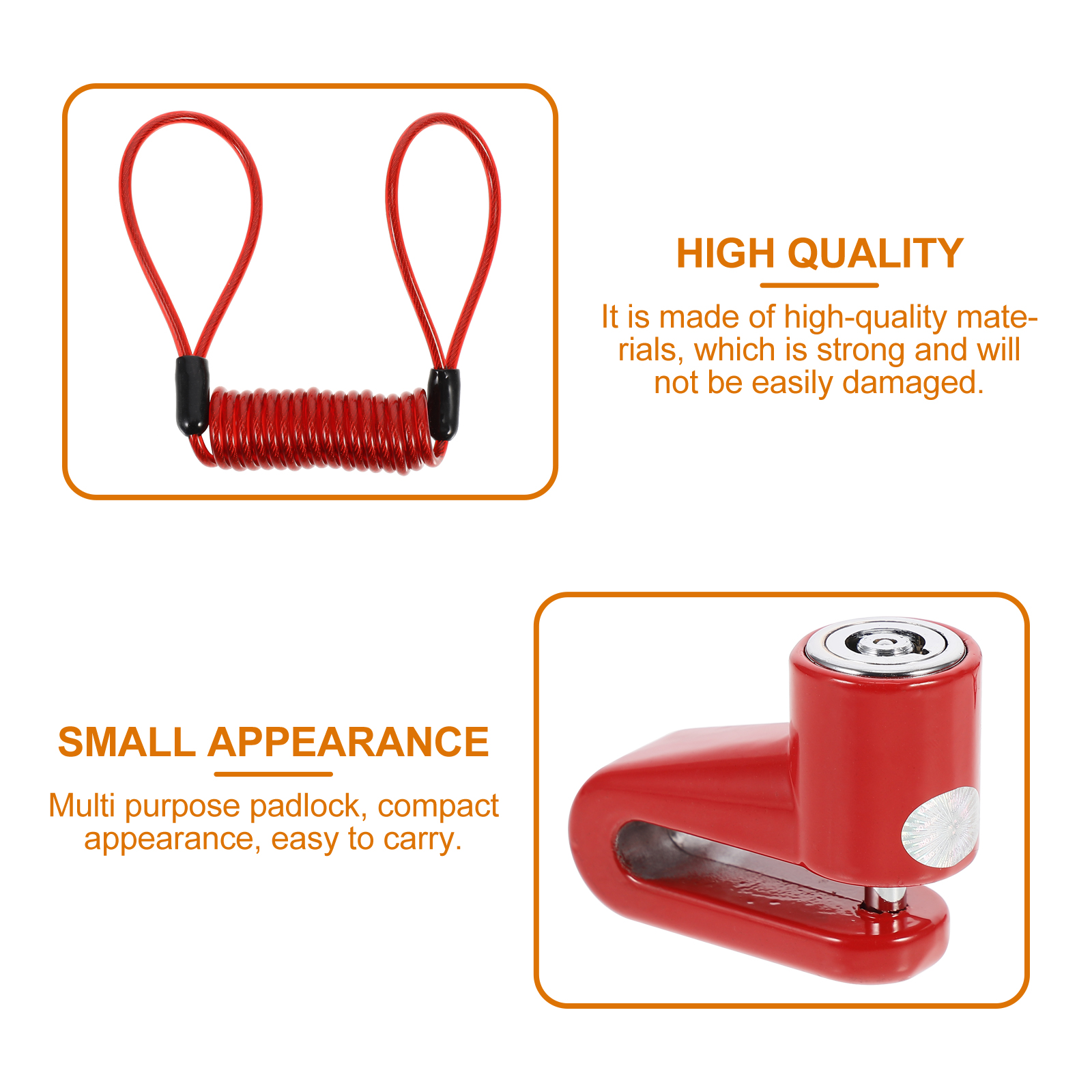 1 Satz Motorrad Sicherheits schloss Alarm Scheiben schloss Diebstahls icherung Fahrrad Rolle Schloss mit Erinnerungs kabel