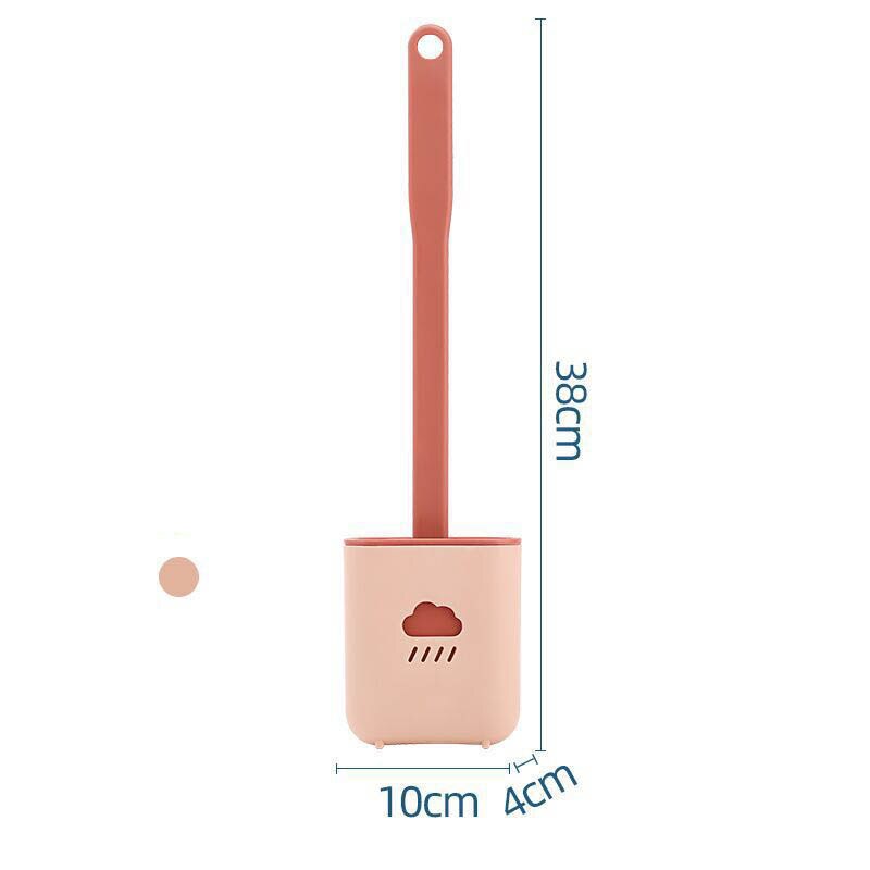 Silicone Toilet Brush Holder Head Flexible Soft Bristles Brushs Cleaning Brush Set Toilet Cleaning Bathroom Accessory