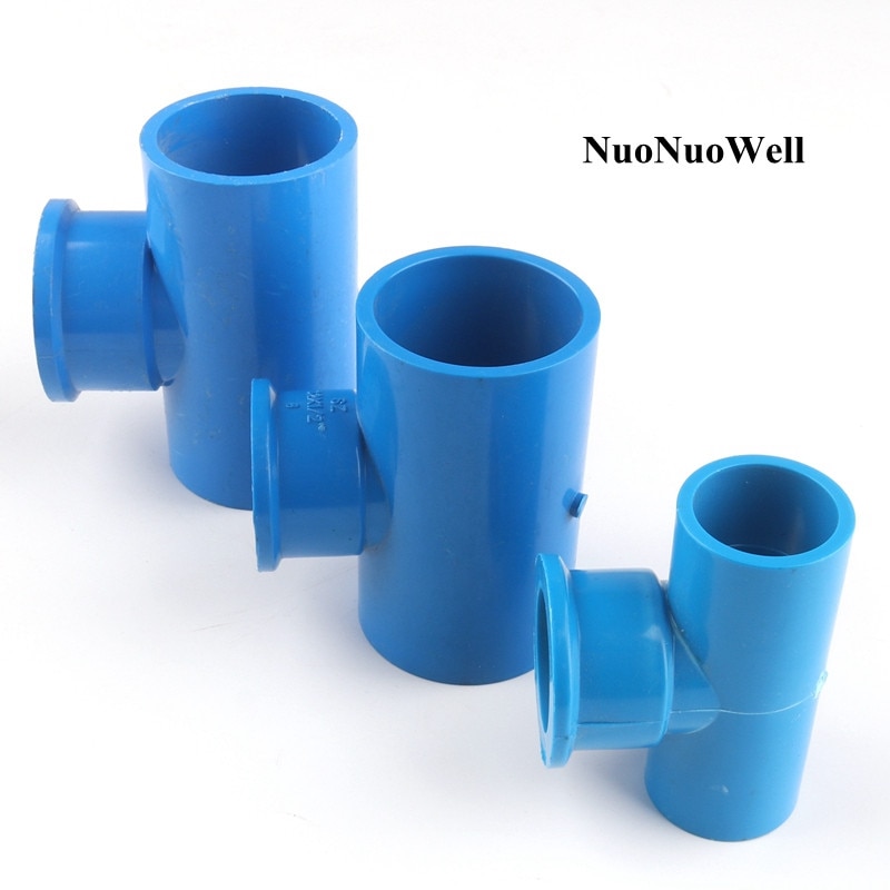 2pcs 20~32mm To 1/2"~1" PVC Tee Connector Home Garden Irrigation Water Pipe Connectors Aquarium Fish Tank Tube Joints DIY Tools