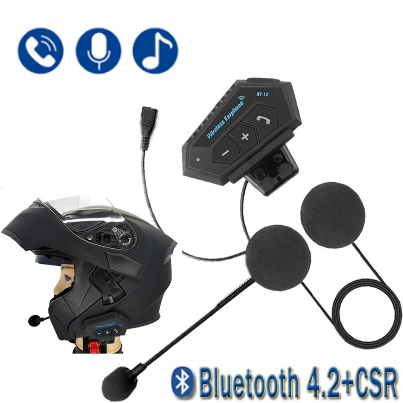 2Pcs/Lot Motorcycle Bluetooth Intercom Helmet Intercom Upto 2 Riders 1000M Wireless Waterproof Interphone Headsets X6