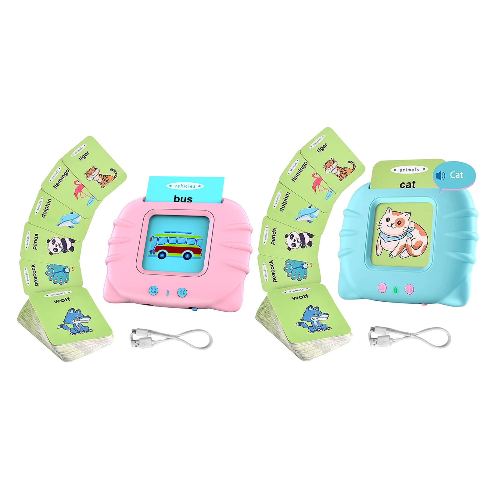 224Pcs Flash Cards Education Machine Audible with Sound Effects 12 Themes Talking Toys Interactive Toys for Age 2-6