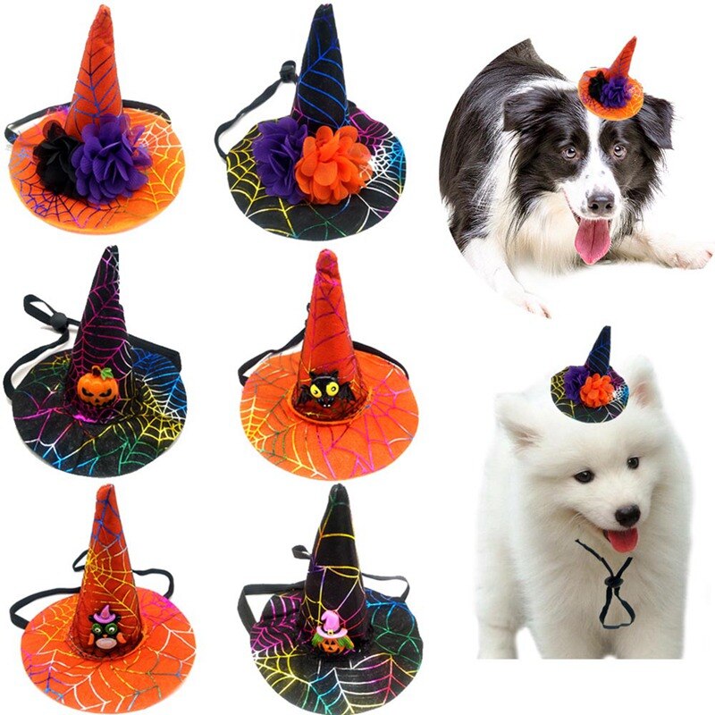 Halloween Hats Dog Cats Cute Pet Hat Cosplay Costume Casual Cotton Accessories Cap Spider Pumpkin Pet Products