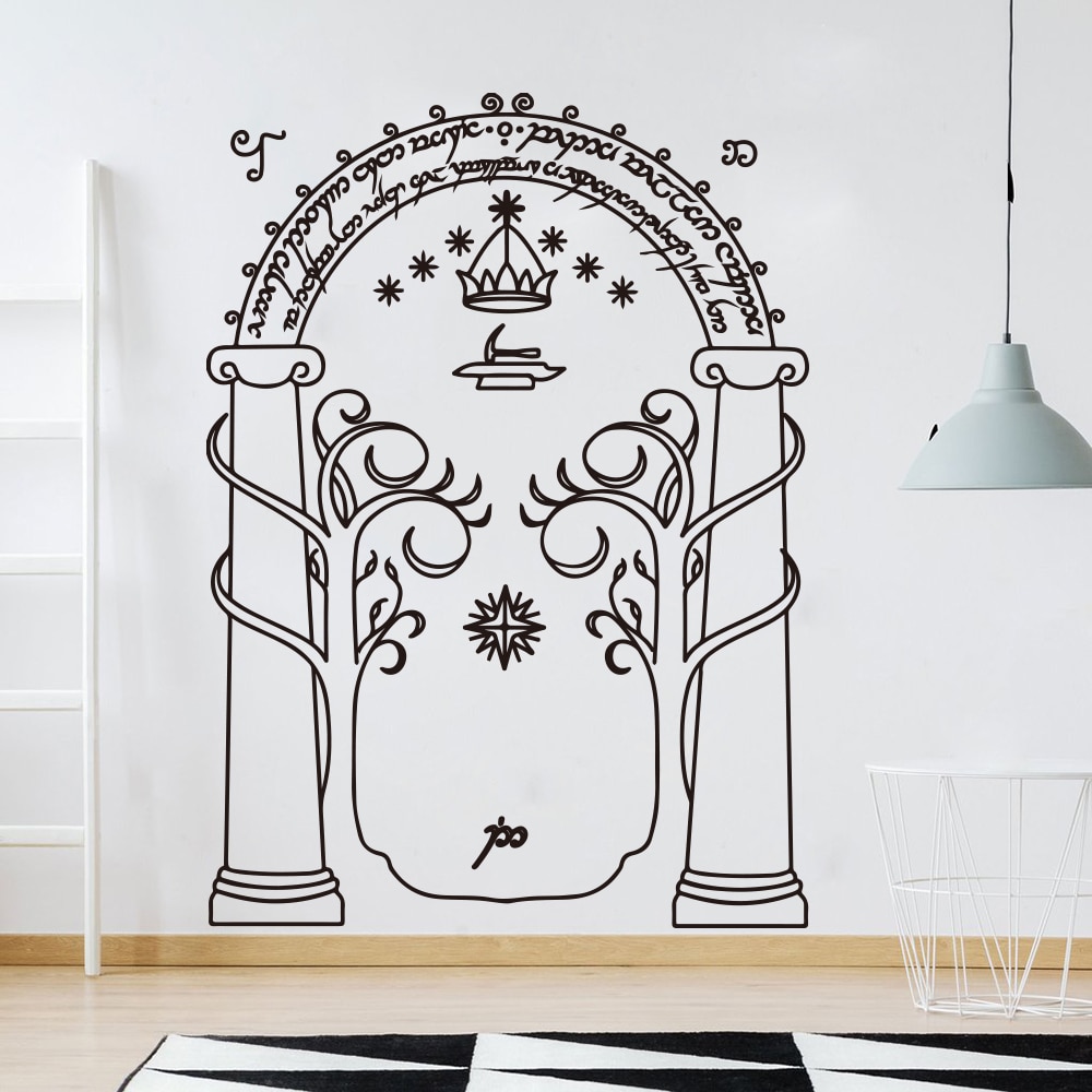 Film Wall Decal Mines of Moria Door Kids Room Decoration Vinyl Nursery Interior Wall Stickers Boys Dormitory Home Decor 3591
