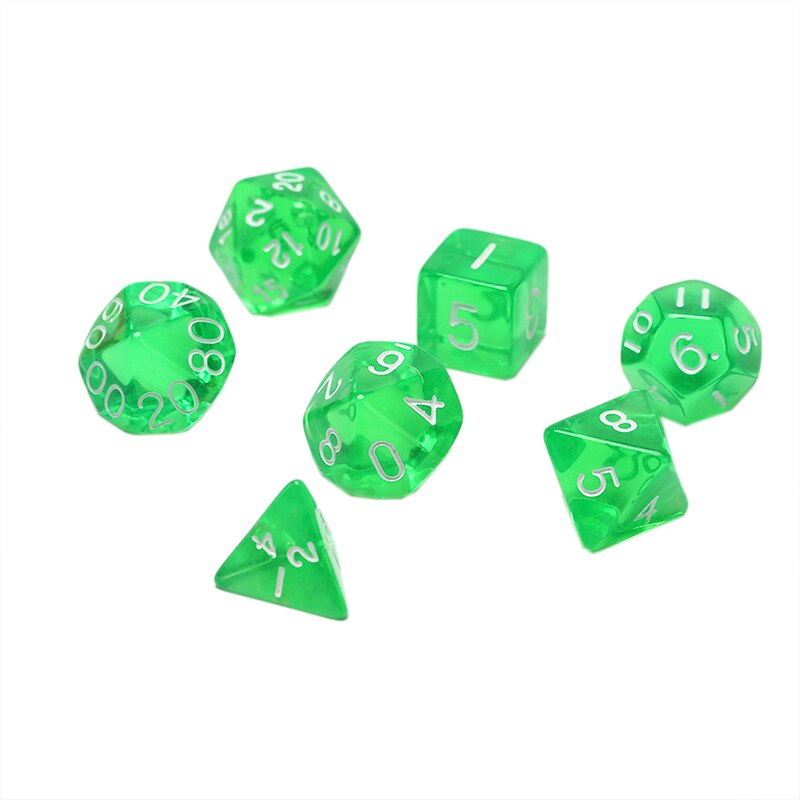 7 stk/sett digitalt terningspill polyhedral flersidig akrylterning fargerikt tilbehør til brettspill: 5