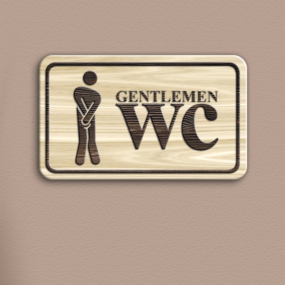 Senhor wc sinal de aviso de madeira-1