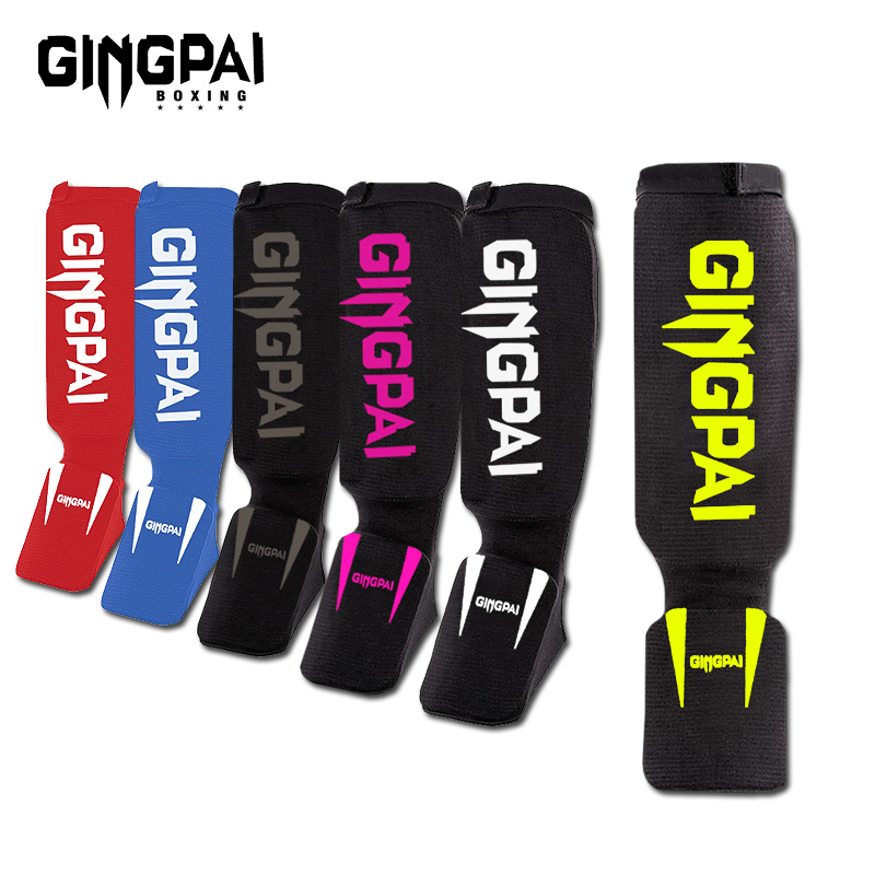 Espinilleras de boxeo de algodón, protector de tobillo para empeine MMA, protección para los pies, almohadilla de kickboxing TKD, protectores de soporte para piernas para entrenamiento Muaythai