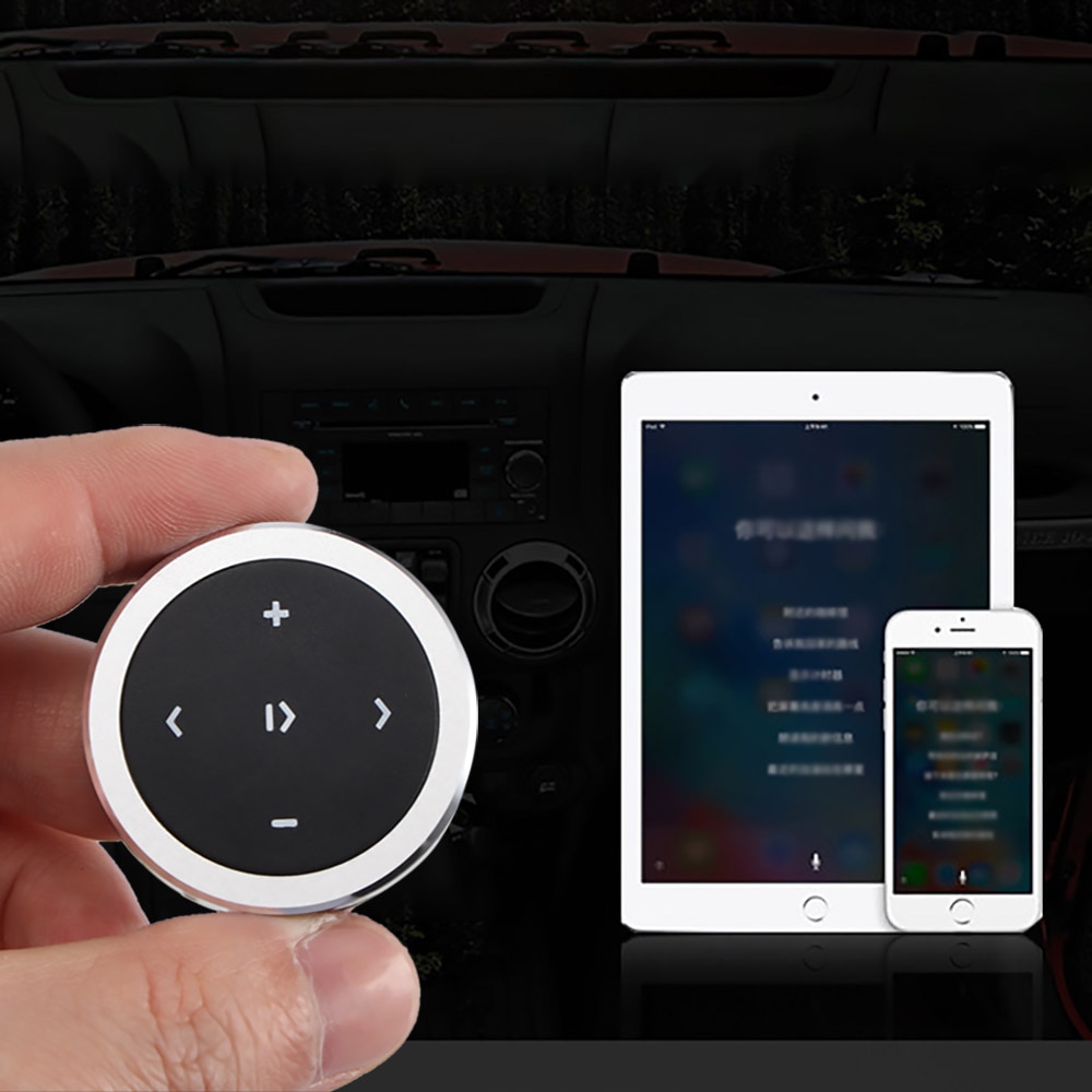 Auto Elektronische Bluetooth Afstandsbediening Draadloze Bluetooth Knop Steering Motorfiets Stuur Media Shutter Voor Iphone Android