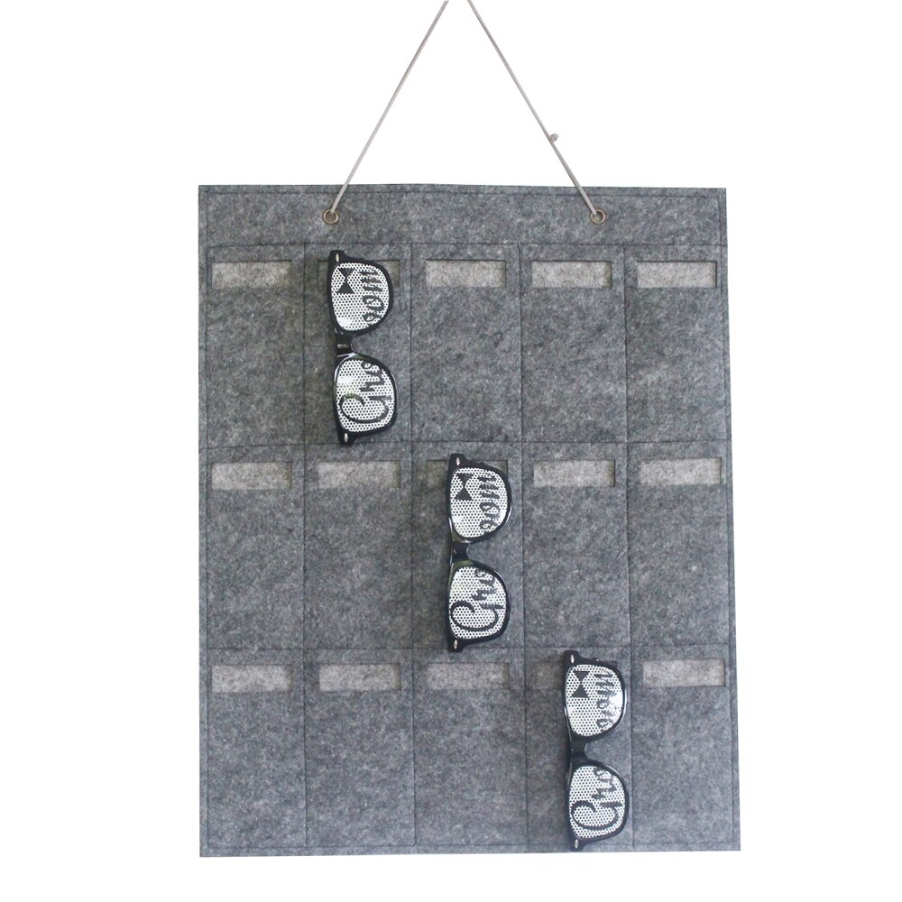 Brille solbriller container arrangør oppbevaring display vegghengende veske lomme stativ arrangør holder for briller oppbevaring