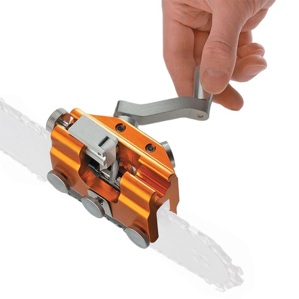 Portable Chainsaw Sharpener Tool Easy for Woodworking Grinding Stone Sharpening Chain Machine Chainsaw Chains Sharpen Machinery: Yellow Silver Wheel