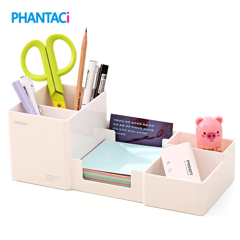 Korea Multifunctional Plastic Pen Holder 25*11*9cm Office School Student Stationery Desk Organizer Holder Set