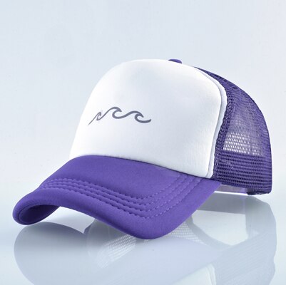 Trucker Hat For Men Women Summer Breathable Mesh Baseball Caps Unisex Snapback Hip Hop Bones Streetwear baseball Hats: Purple