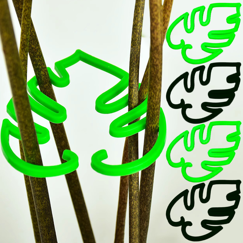 Estacas de soporte para tallo de planta de hoja, soporte para planta de interior trepadora, marco de plástico para jardín, sin estaca, enrejado, soporte para plantas de interior, aros