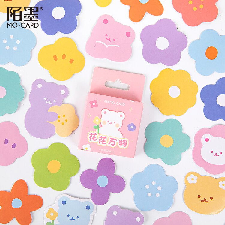 46Pcs/box Cute Bear Stickers DIY Decoration Stickers For Flask Scrapbooking School Stationery