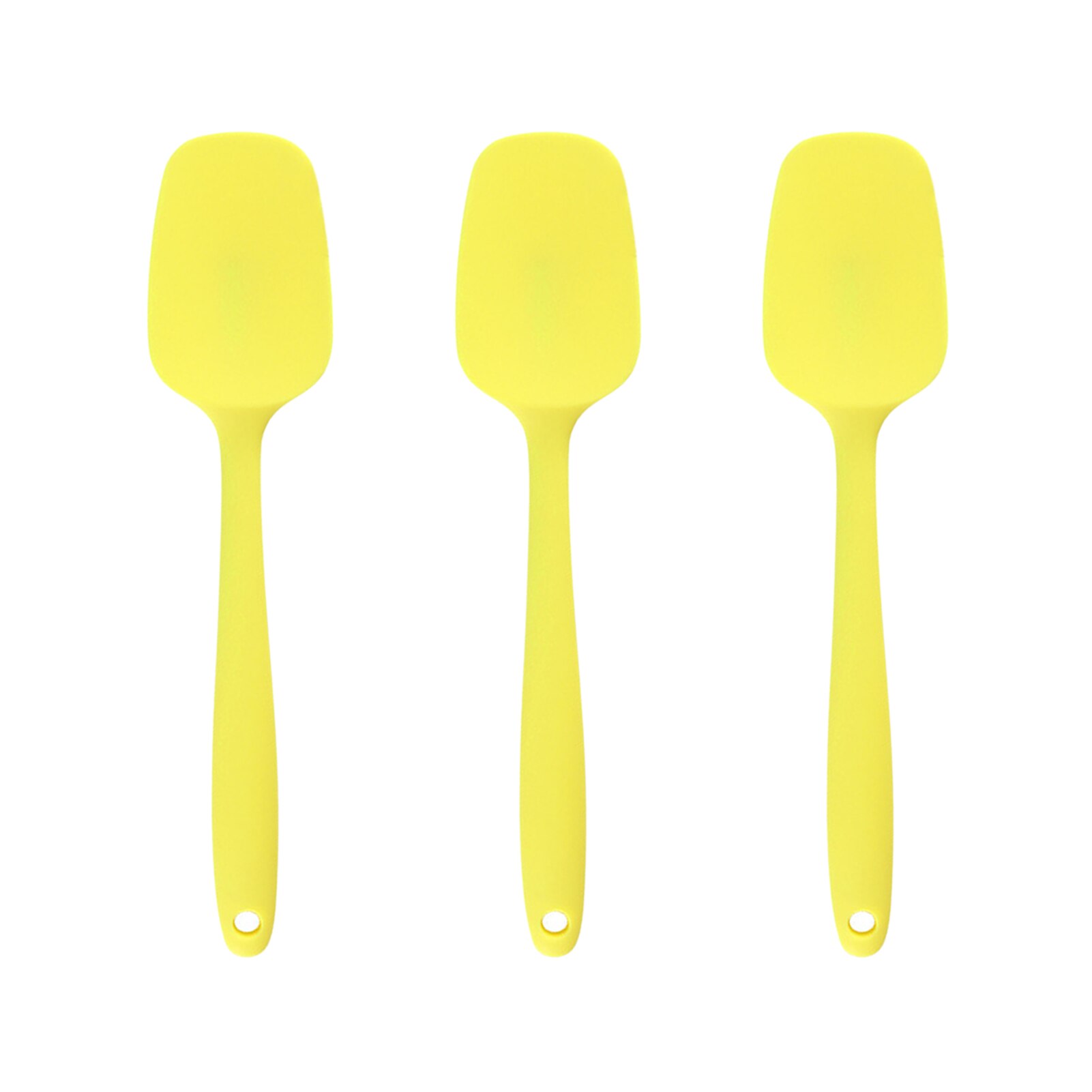 3Pcs Thuis Lepel Non Stick Schop Siliconen Spatel Set Bakken Keukengerei Restaurant Makkelijk Schoon Koken Hittebestendige: YELLOW