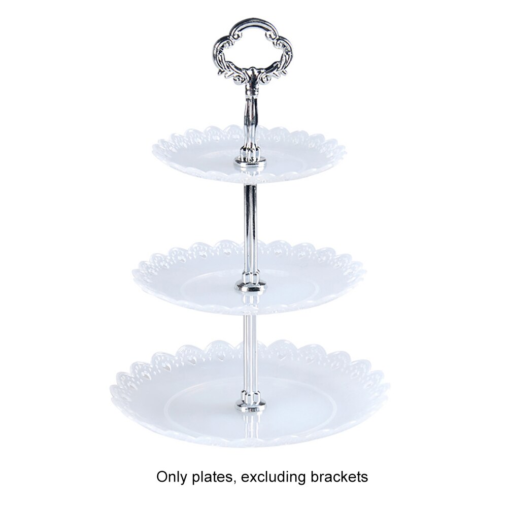 3 Tier Plastic Cake Stand Afternoon Tea Wedding Plates Party Tableware Bakeware Cake Shop Three Layer Cake Rack: Clear