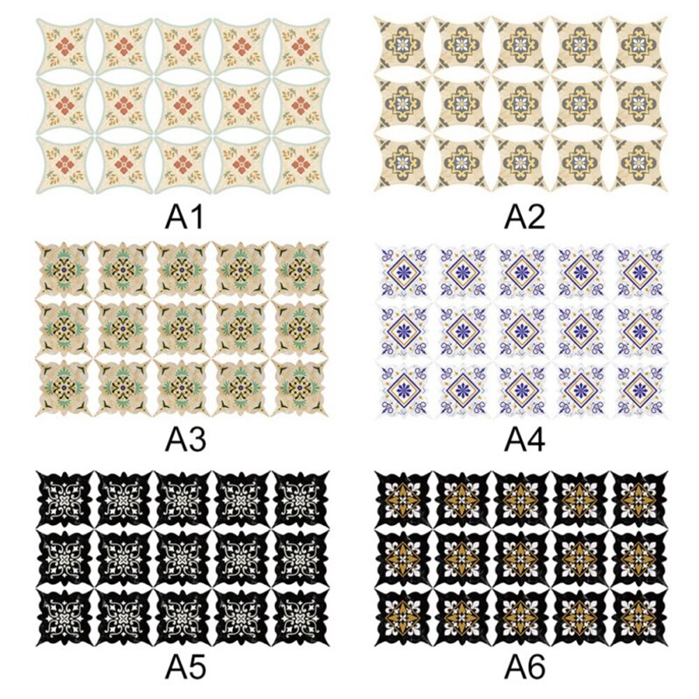 5Pcs 15 Stickers/Sheet Floor Sticker PVC Removable Stickers Wall Floor Corner Stickers Home Decoration Supplies Tiles 8*8cm