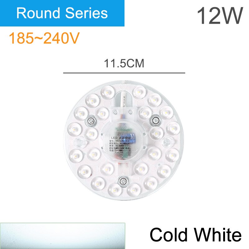 Kaguyahime AC 220 V Celling Lamp Lichtbron LED Light Panel 12 W 18 W 24 W Module Lamp LED ronde Plafond Buis Voor woonkamer: 12W Round Cold